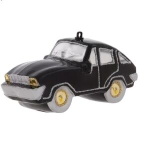 Robert Stanley Black Sport Car Glass Christmas Ornament Holiday Decor New